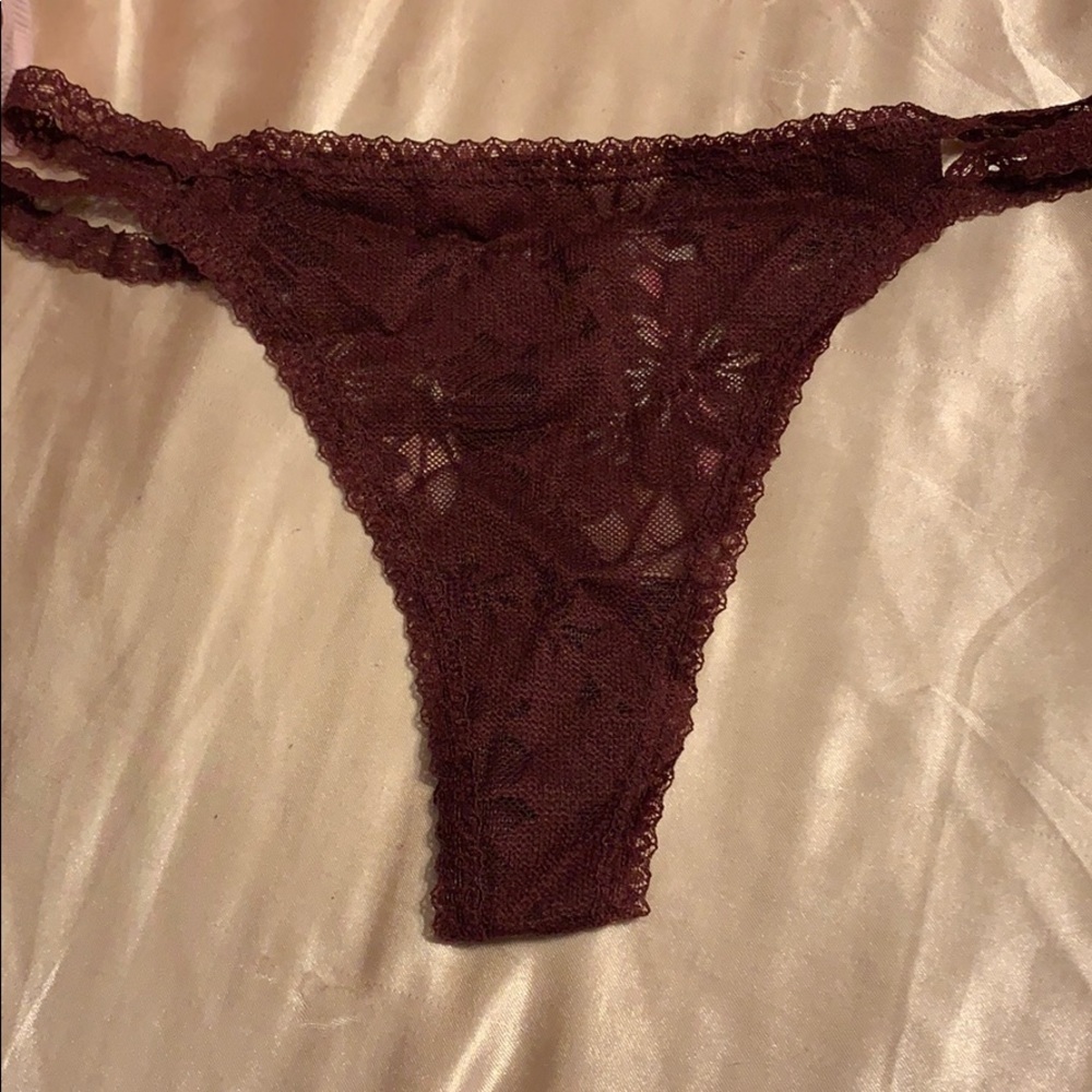 pink victoria secret lace thong